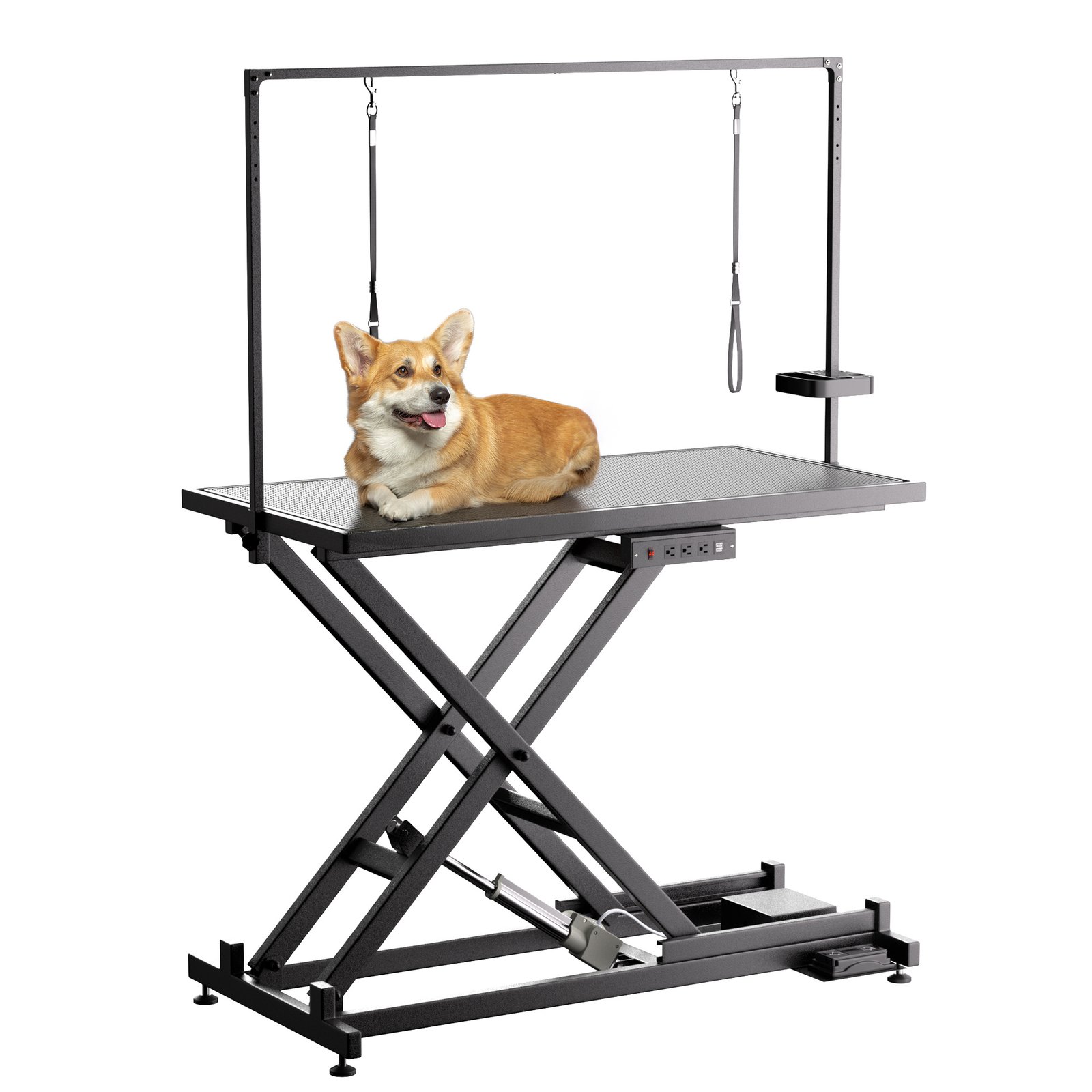Height Adjustable Pet Grooming Table, Equipped With Leveling Wheels, Dog Grooming Arms, Anti Slip Tabletop, And Tool Organizer 50 Inches, Black, Prohibited Platform Temu - Image 4