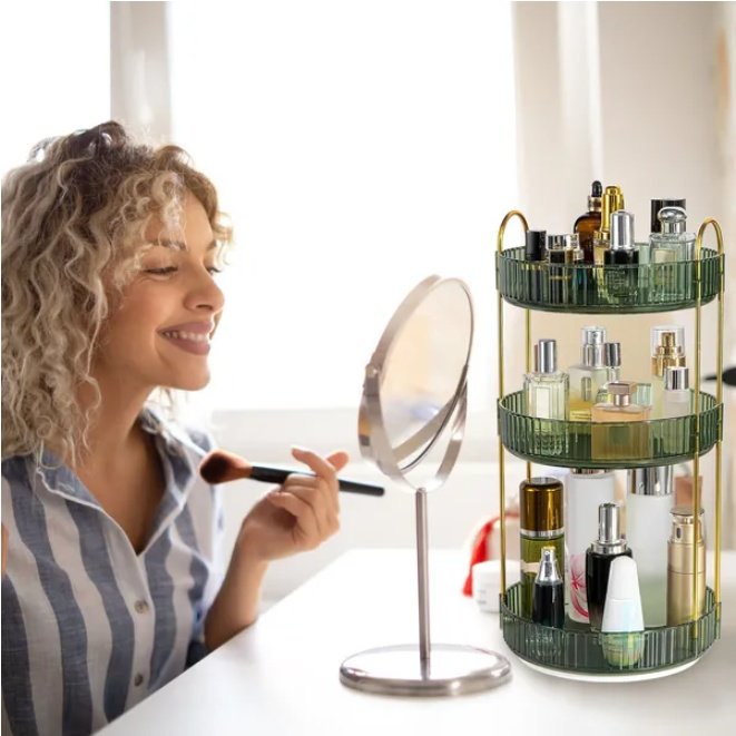 3 Layer Rotating Makeup Organizer - Image 3