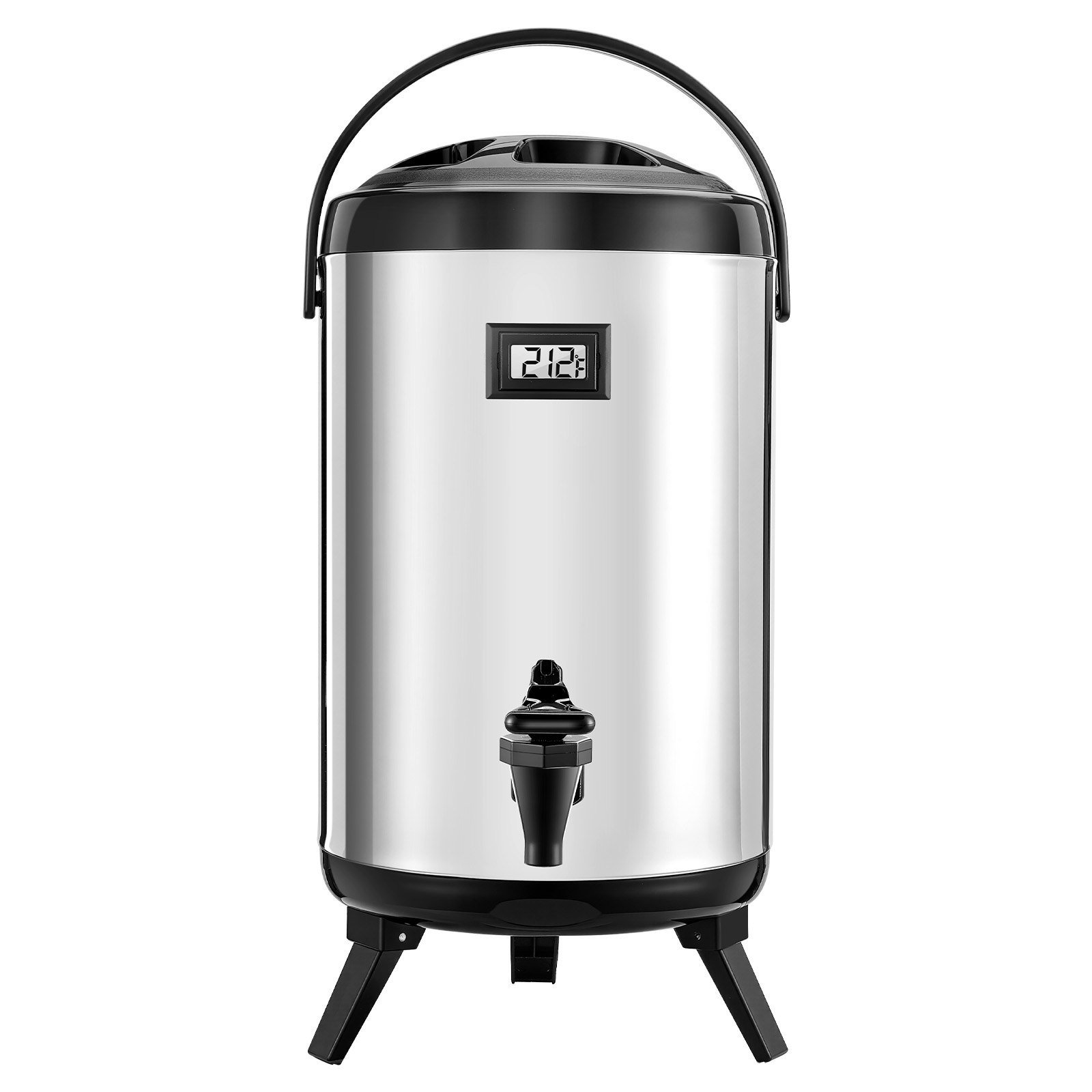 Insulated Beverage Dispenser For Hot & Cold Drinks 2 Gal Stainless Steel