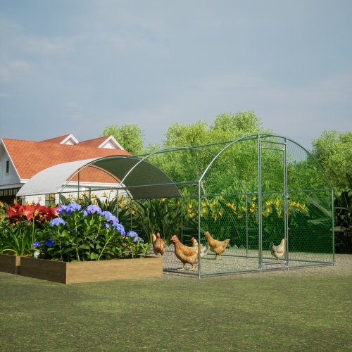 Large Chicken Coop Metal Chicken Track With Waterproof And UV Cover, Dome Shape Walk-In Fence Chicken Coop For Outdoor And Yard Farm Use - Image 6
