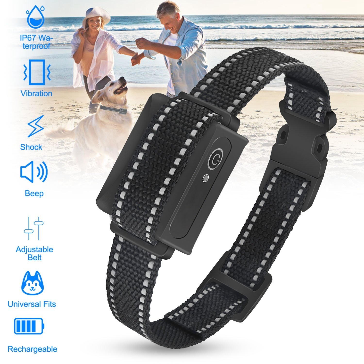 Train Collar OR Receiver Only Options - 3280FT Dog Training Collar IP67 Waterproof Pet Beep Vibration Electric Shock Collar 3 Channels Rechargeable Transmitter Receiver Trainer With Flashlight - Image 2