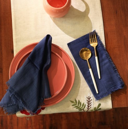 Premium Cotton Napkins Set Of 4-20x20 Inch, Classic Hemstitch Dinner Napkins - Image 5