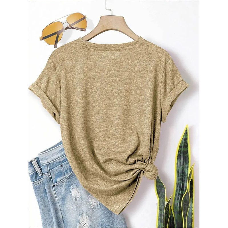 Women's 2 Pack Cute Heart T-Shirt Casual Short Sleeve Love Letter Graphic Printed Tees Tops - Image 2