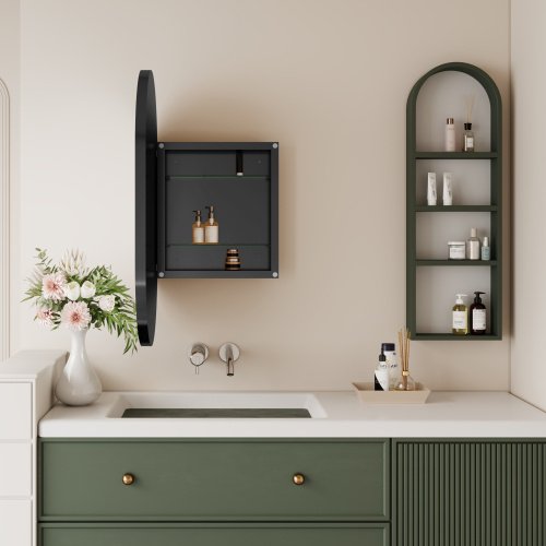 20x34 Inch Oval Recessed Metal Frame Bathroom Wall Cabinet With Mirror And Adjustable Shelves Unavailable Platforms- Temu - Image 8