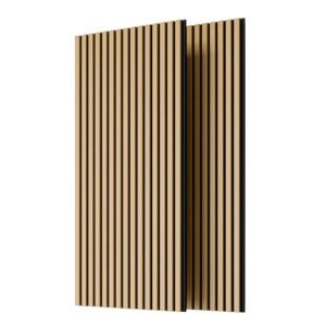 Wood Panels For Wall Slat Wall Panels, 2PC Wood Slat Acoustic Panels For Wall And Ceiling - 3D Fluted Sound Absorbing Panel With Three Sides Fully Wrapped On  Wood Finish -45.27 X23.62 White Oak