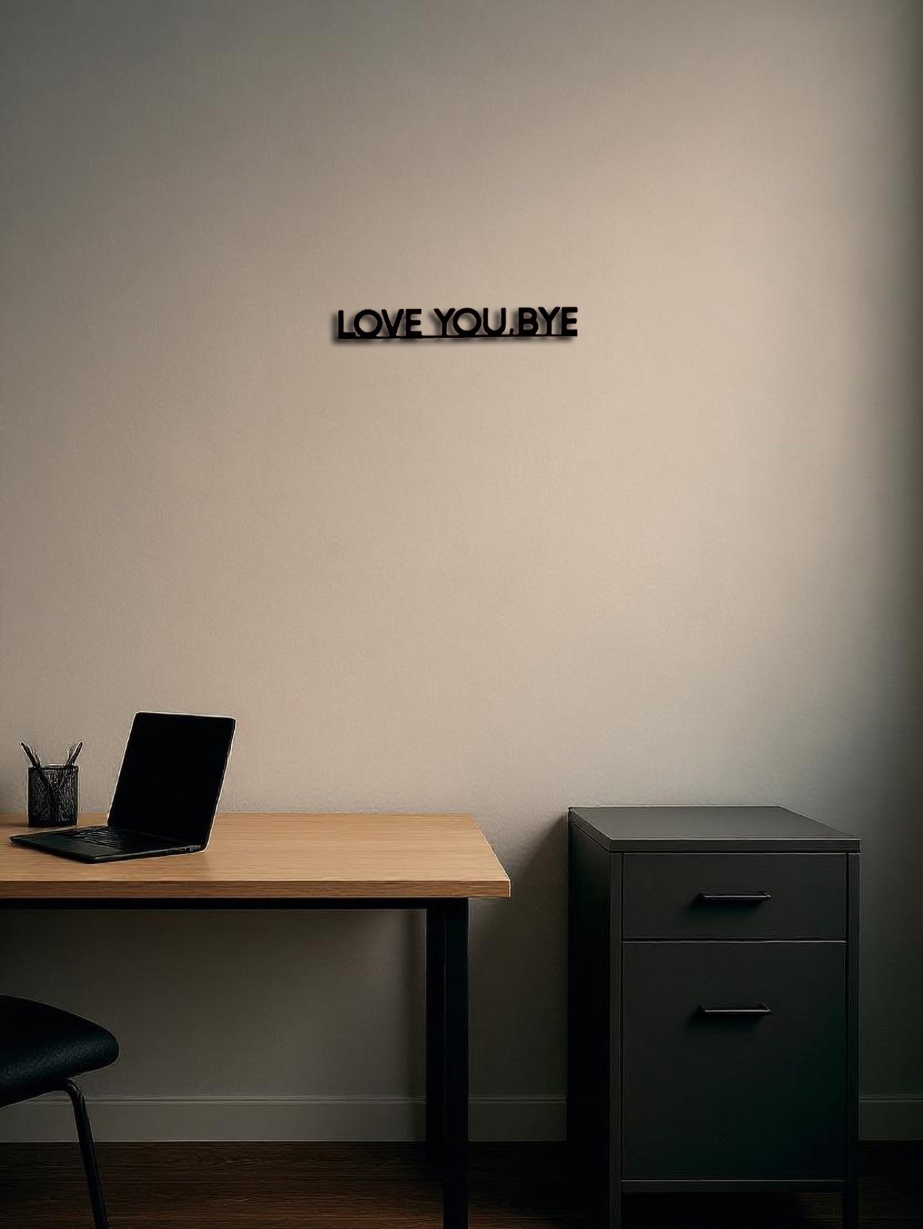 LOVE YOU BYE'Metal Sign Geometric Wall Art Create Festive Vibe Hanging Ornament - Image 2