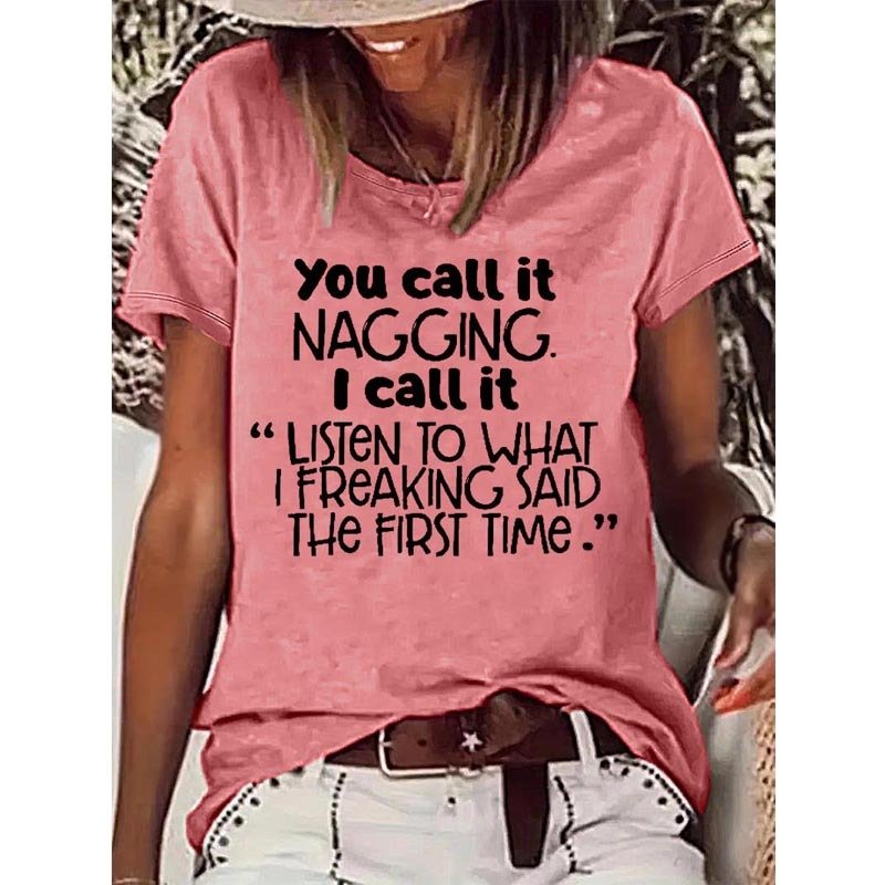 Women's Round Neck Short Sleeve T-Shirt Phrase Print - Casual Summer Tee - Image 2