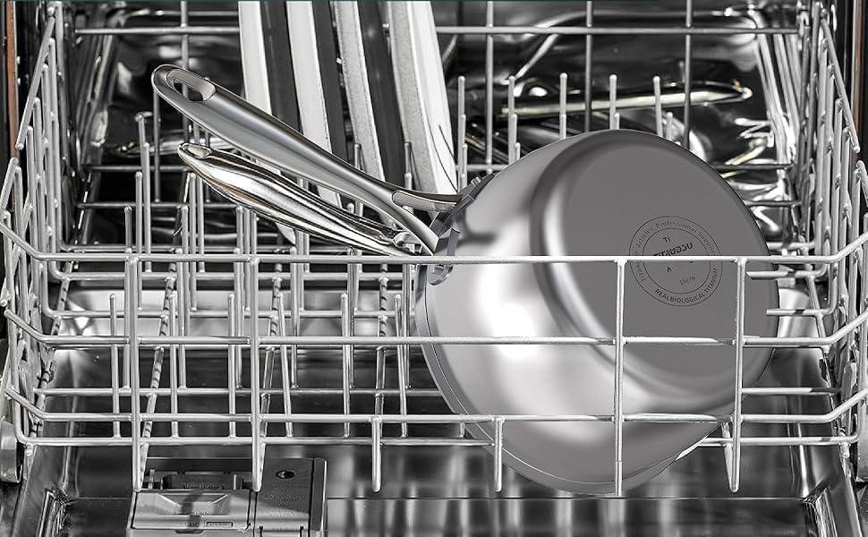 2.2 Quart Titanium Alloy Stainless Steel Multifunctional Household PFOA-free Non-stick Frying Pan With Lid, Dishwasher-safe, Oven-safe, Suitable For All Stovetops - Image 6