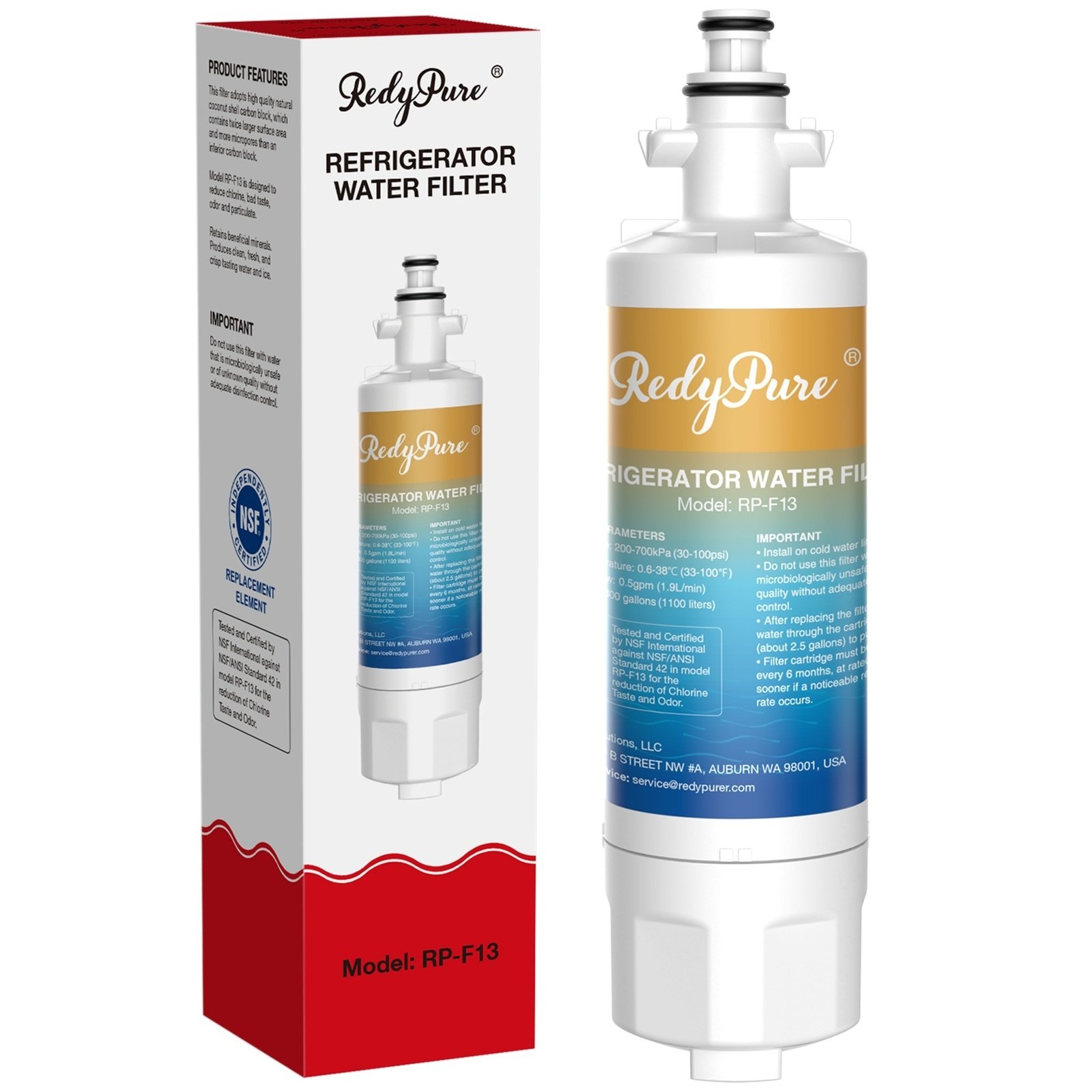 5 Pack Redypure Refrigerator Water Filter Replacement For LG LT700P, ADQ36006101, ADQ36006102, LG 469690, LFX31935ST, RWF1200A, Kenmore 469690, 79572032110, RFC0700A - Image 5