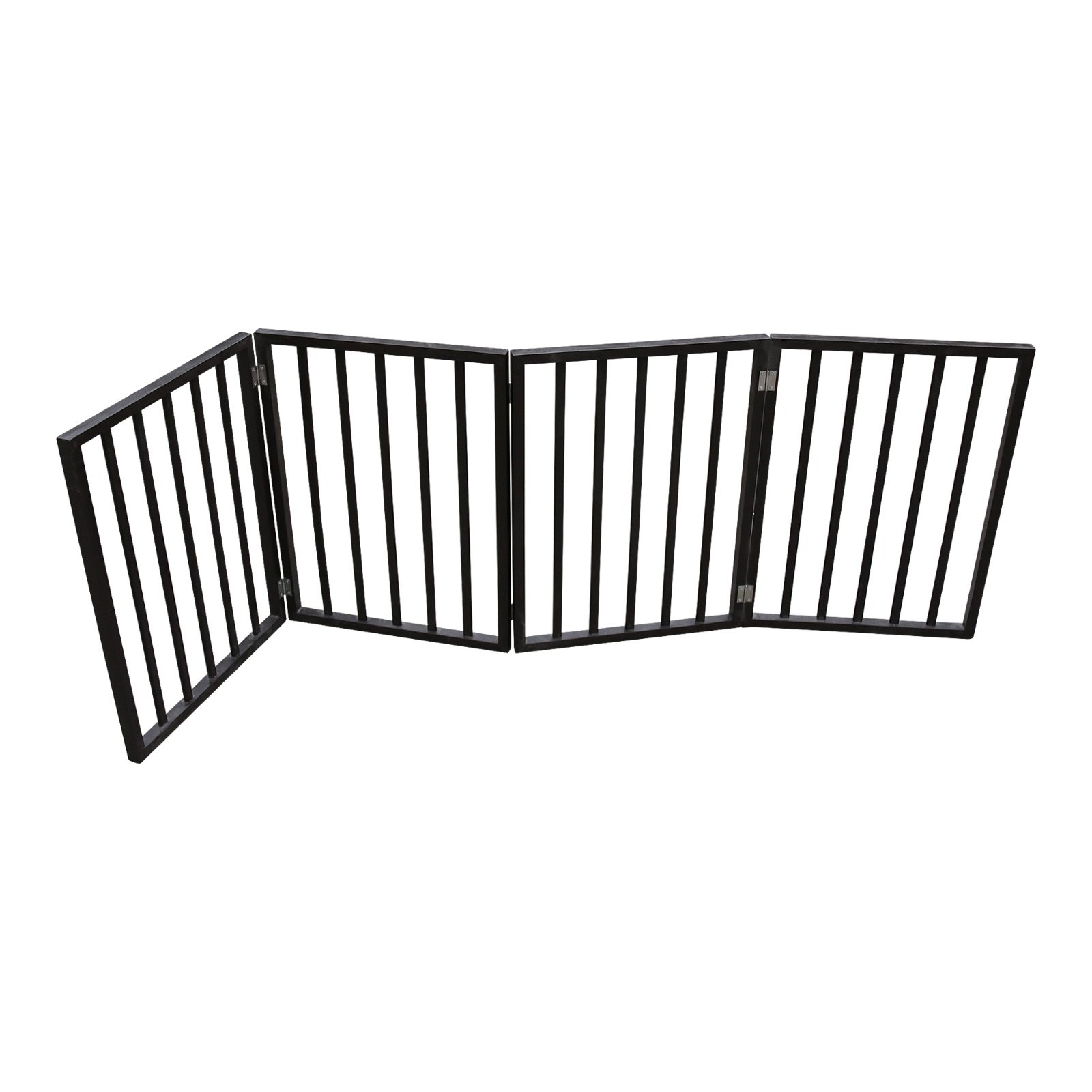 Wooden Pet Gate - Freestanding, Folding For Doorways, Stairs, House, Brown Arc - Image 2