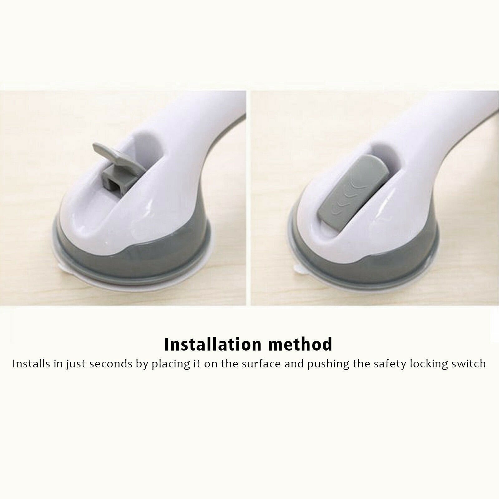 Power Shower Grip Handle Bathroom Suction Grab Bar Safety Rail Tub Bath Vacuum - Image 8