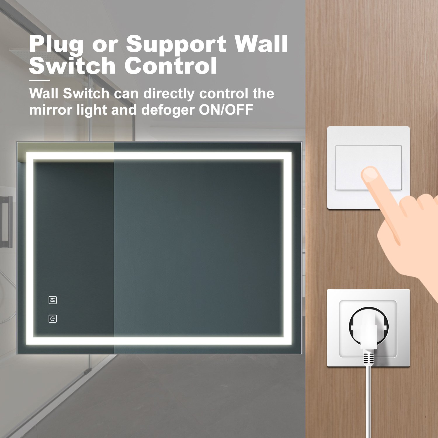 32x24 Inch Bathroom LED Premium Vanity Mirror With Focusing Back Panel, High Lumens, Dimmable Touch, Unavailable Platforms-Welfel - Image 8