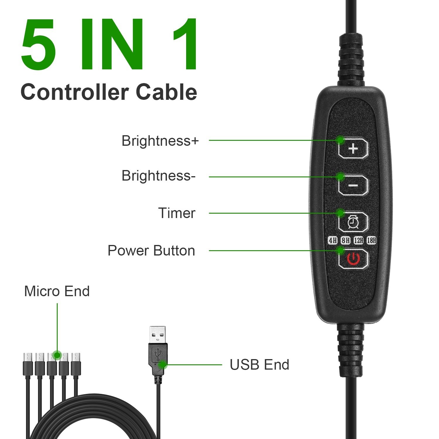 5Packs Seed Starter Tray With Grow Light Humidity Dome Germination Kit With 5-Level Brightness 4 Timers For Indoor Greenhouse - Image 10