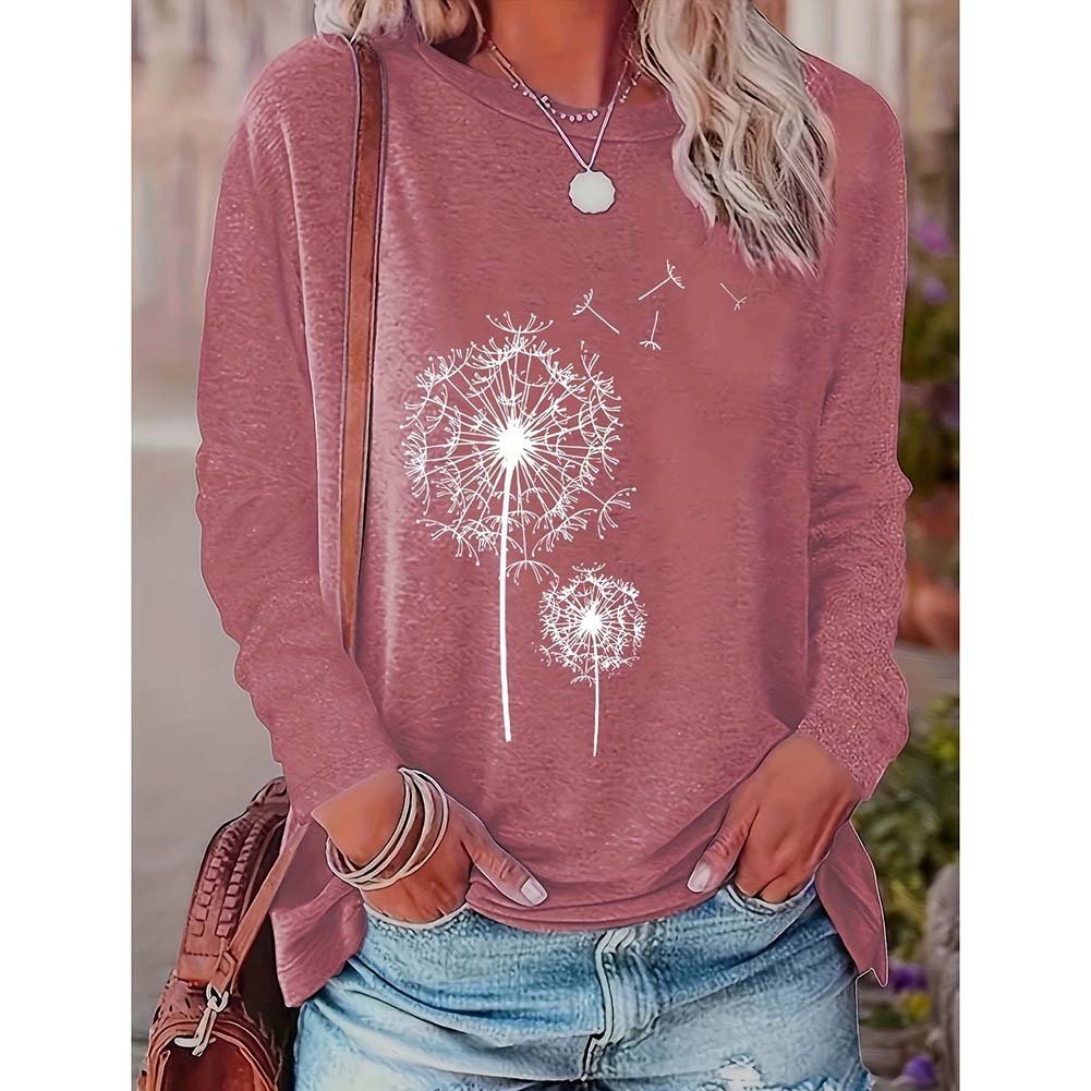 2 Pack Flowers Graphic Long Sleeve Tees Shirts For Women Casual Loose Fitted Tshirts Boho Wildflower Trendy Tops - Image 10