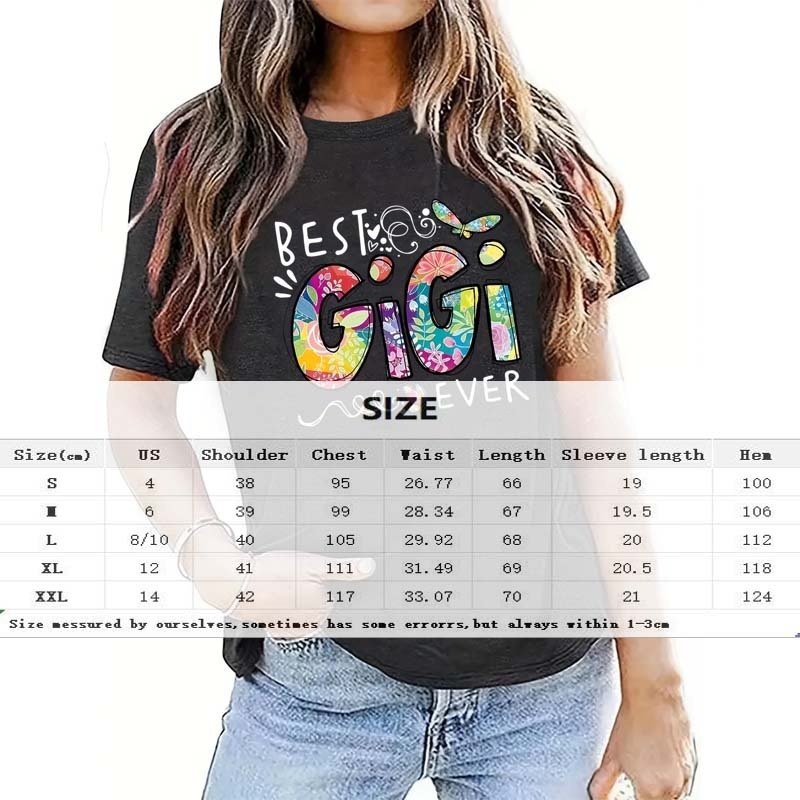 Women's Colorful Letter Print Short Sleeve T-Shirt - Casual Round Neck Summer Tee - Image 7