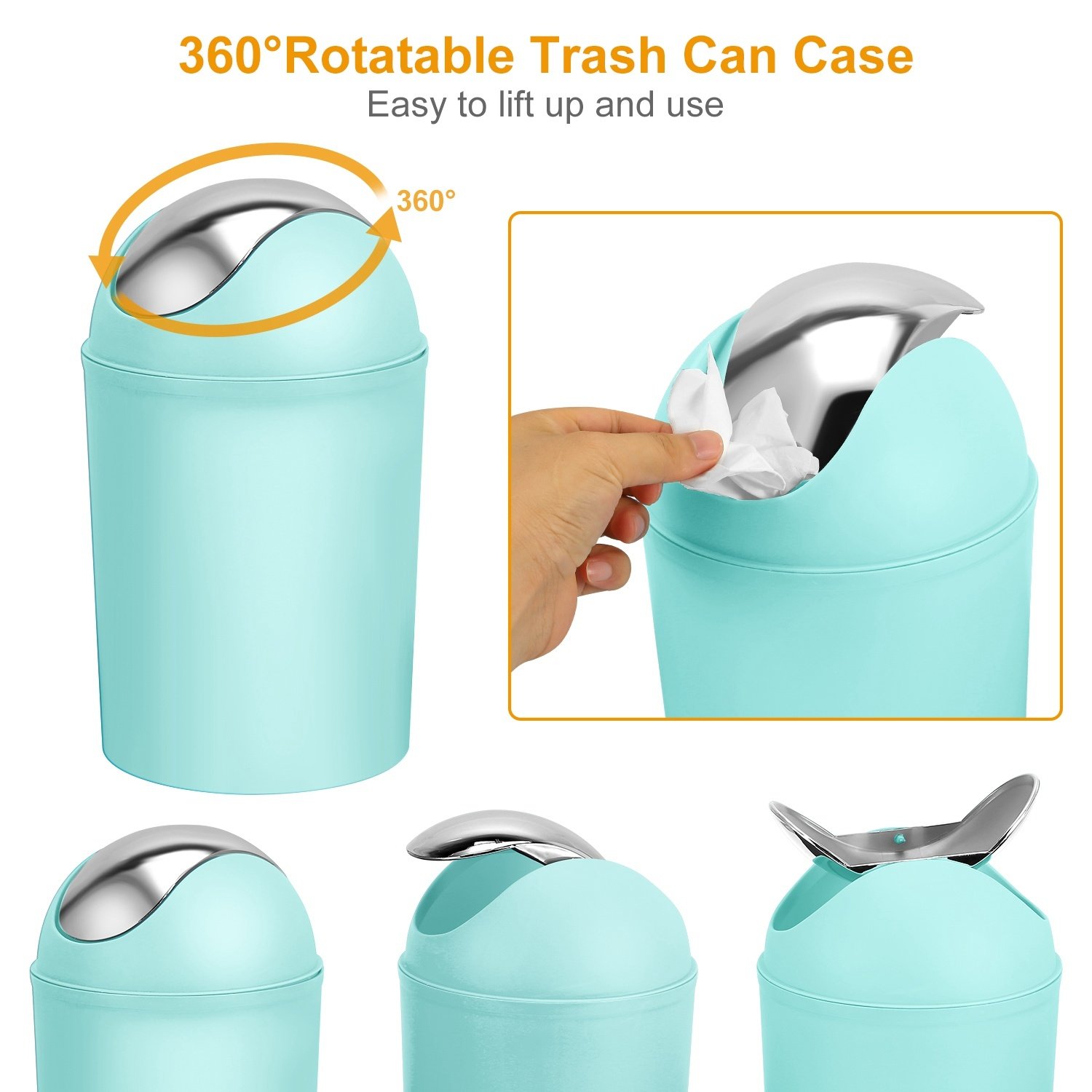 Bathroom Accessories Set 6 Pcs Bathroom Set Ensemble Complete Soap Dispenser Toothbrush Holder Tumbler Soap Dish Toilet Cleaning Brush Trash Can - Image 8