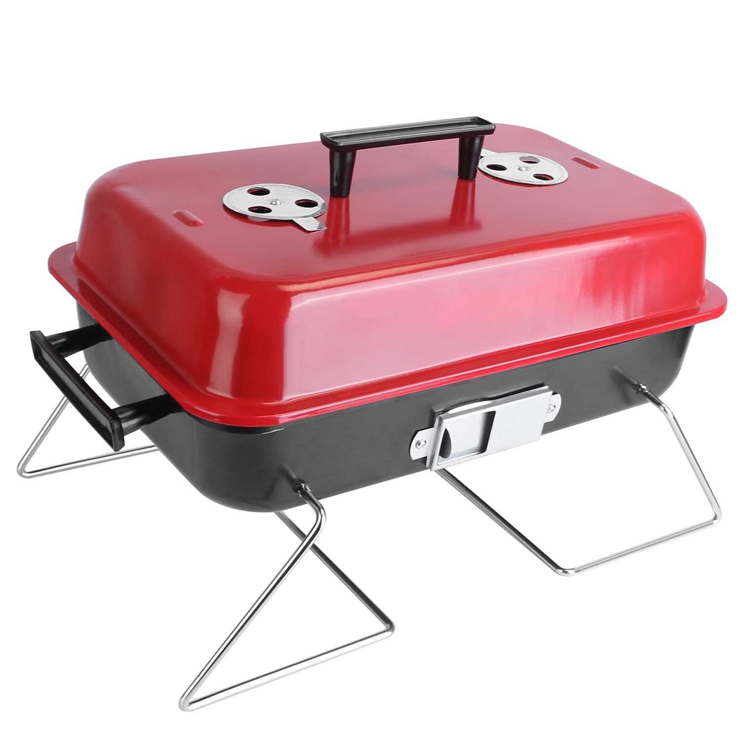 Portable Charcoal Grill Outdoor Tabletop Grill Small Barbecue Smoker Folding BBQ Grill With Lid For Camping Picnics Beach - Image 8
