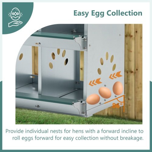 8 Compartment Chicken Nesting Boxes,For Laying Eggs, Metal Poultry Nest Box Wall Mount For Chickens, Hens, Large Vented Holes Chicken Coop Box - Image 4