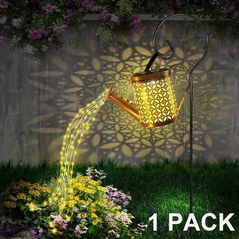 2-Pack LED Watering Can Solar String Lights Outdoor Solar Decorative Lights - Image 2