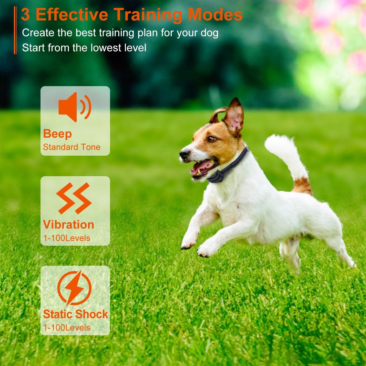 Train Collar OR Receiver Only Options - 3280FT Dog Training Collar IP67 Waterproof Pet Beep Vibration Electric Shock Collar 3 Channels Rechargeable Transmitter Receiver Trainer With Flashlight - Image 6