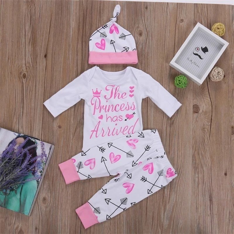4PCS Newborn Kids Baby Girl Outfits Clothes Romper Bodysuit Pants Outfits Set - Image 5