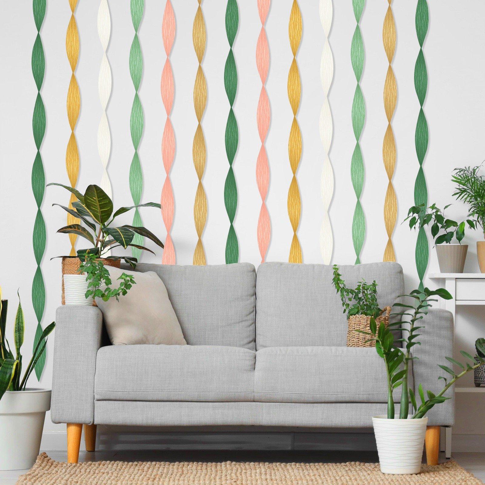 Wedding Party Crepe Paper Decorations, 6 Rolls Crepe Paper Streamers In Olive Green Brown Dark Green Gold Peach White Streamers For Bridal Wedding Birthday Shower Party Decor Clearance - Image 4