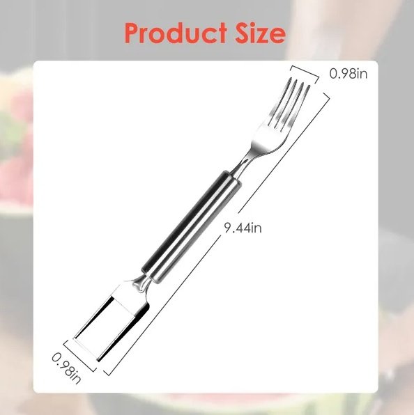 5Pcs 2 In 1 Watermelon Cutter Slicer Fork Stainless Steel Dual Head Watermelon Fruit Cutting - Image 4