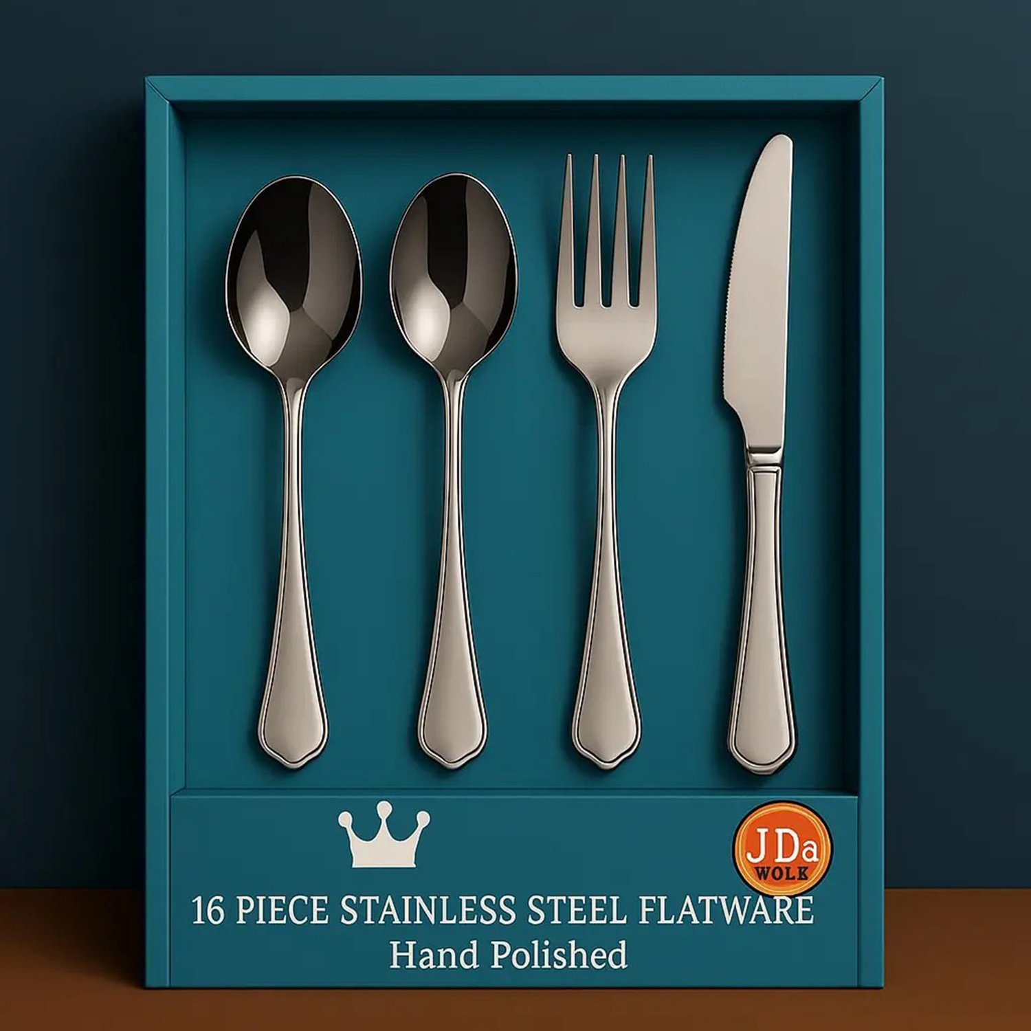 16 Piece Luxury High-end Silver Tableware Family Utensil Set - Stainless Steel 4-person Utensil Service Including Fork, Knife, Spoon, And Teaspoon - Durable, Elegant, Rust Proof Utensil Set, USPS Ship - Image 9