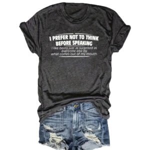 Women's Round Neck Short Sleeve T-Shirt Slogan Print, Casual Summer Top