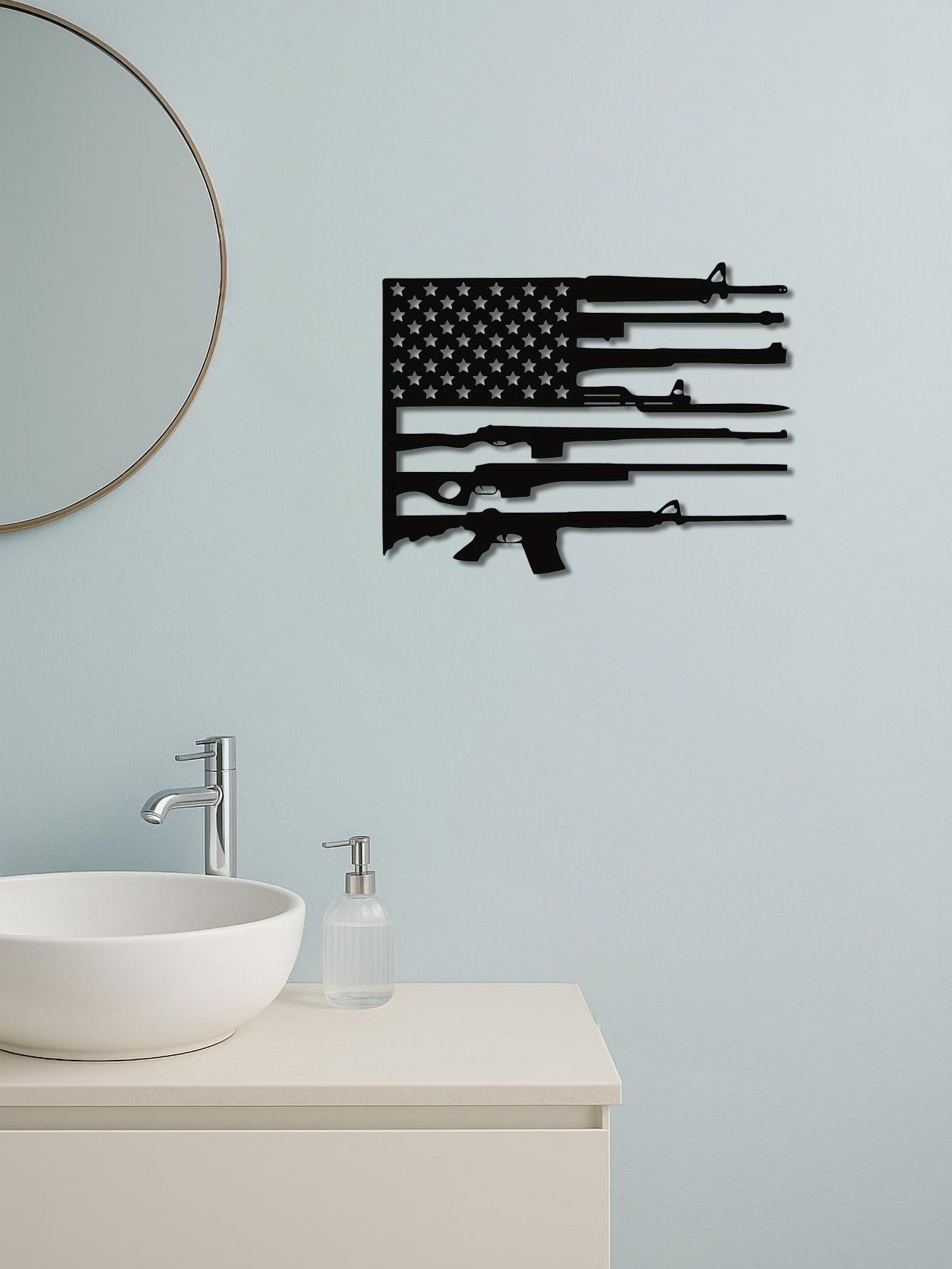 Tailor-Made American Flag Metal Wall Ornament,For Lovers Of Patriotic Interior - Image 4