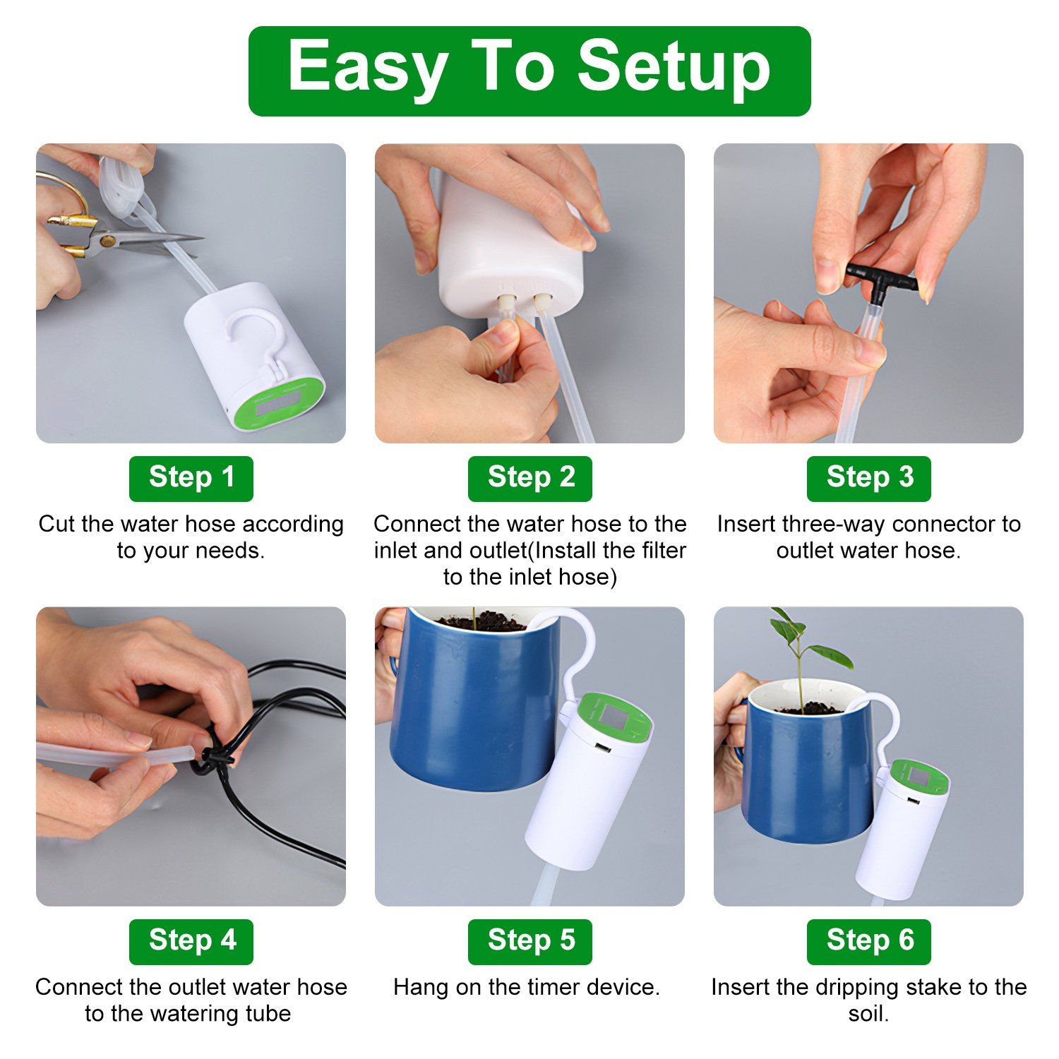 1Pc Automatic Watering System With Timer For 12Plants Rechargeable Battery Programmable Plant Watering Timer Drip Irrigation System For Indoor - Image 5
