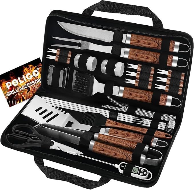 POLIGO 29 PCS BBQ Grill Accessories Stainless Steel BBQ Tools Grilling Tools Set With Storage Bag For Fathers Day Dads Birthday Presents - Camping Grill Utensils Set Ideal Grilling Gifts For Men Women - Image 10