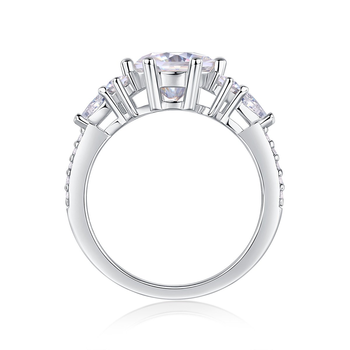Moissanite Silver Diamond Ring - Image 2