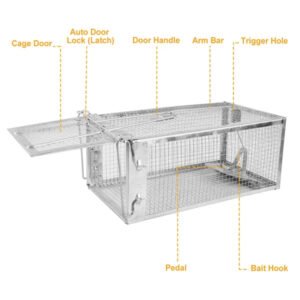 2 Pack Rat Trap Cage Humane Live Rodent Trap Cage Galvanized Iron Mice Mouse Control Bait Catch With Detachable U Shaped Rod