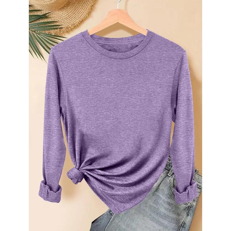 Womens 5 Packs Long Sleeve Crew Neck Shirts Fall Tops Clothes Outfits 2025 Basic Tee - Image 5