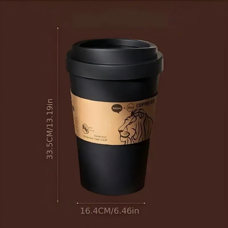 2025 New Elegant Lion Theme Coffee Cup Trash Can Deodorizing Push-On Lid Black And White Odor Resistance High Aesthetic Large Capacity - Image 9