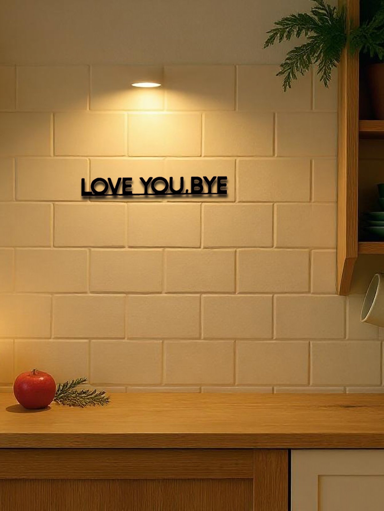 LOVE YOU BYE'Metal Sign Geometric Wall Art Create Festive Vibe Hanging Ornament - Image 5