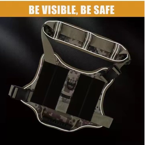 USLOCAL Tactical Service Dog Harness With Control Handle No Pulling Adjustable Reflective Pet Vest Harness Easy Walking Training - Image 7