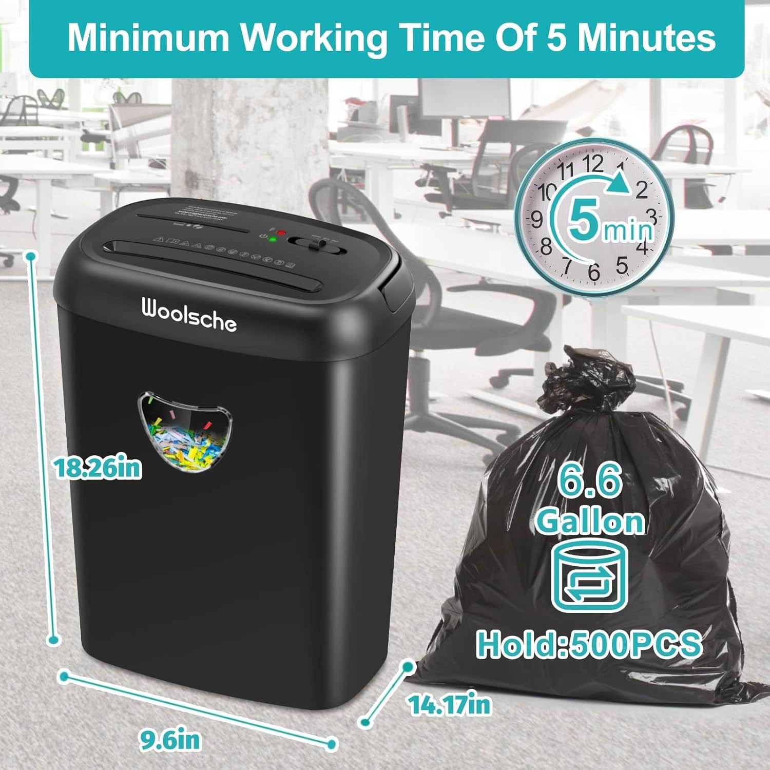 Cross-Cut Paper Shredder, 14-Sheet - Image 3