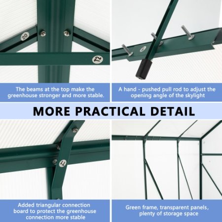 Green-6 X 8 FT Outdoor Patio Greenhouse - Image 8