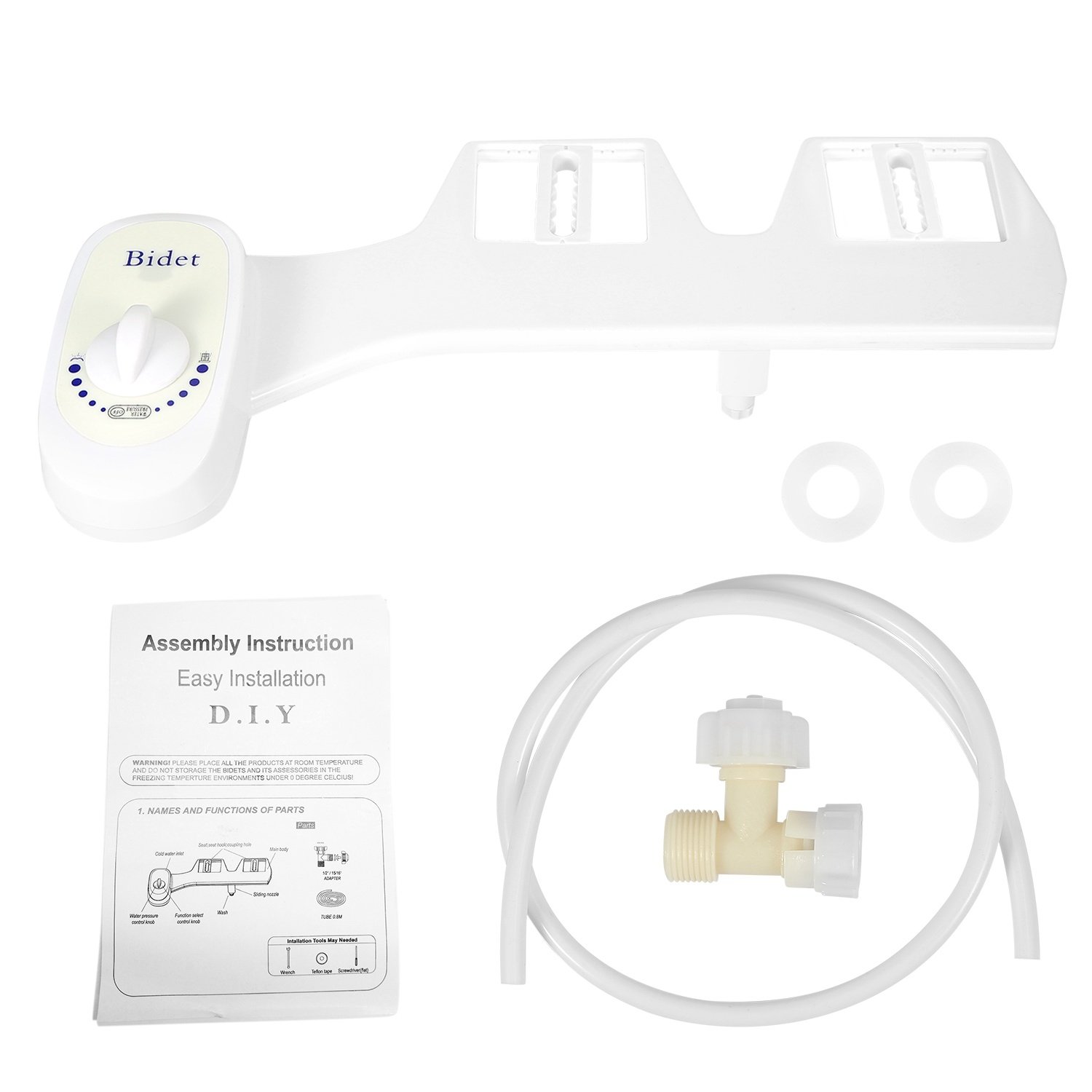 Bidet Water Spray No Electric Mechanical Bidet Toilet Seat Attachment Adjustable Water Pressure - Image 3