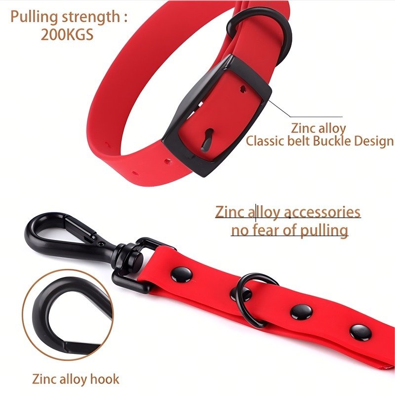 Pet Silicone Collar And Leash Set Comes With A Suitable For Small And Large Dogs, Waterproof And Easy To Clean - Image 4