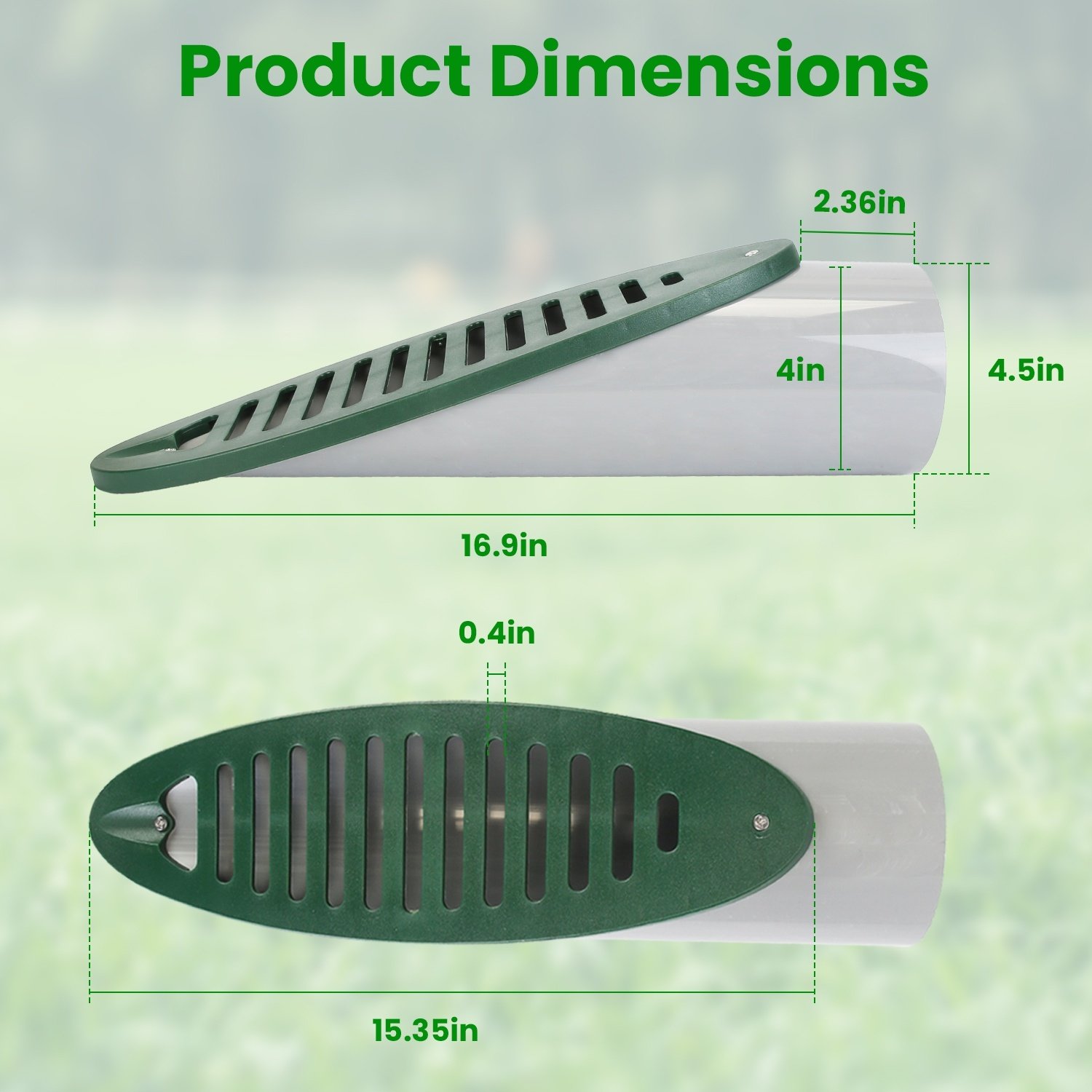 4Inch Green Angled Yard Drainage Pipe With Sloped Grate Yard Drain Emitter For Sump Discharge Downspout Extensions Inlet Outlet Yard Drain Compatible With 4Inch Connections - Image 9