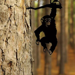 Charming Monkey-Themed Garden Stake-Whimsical Metal Yard Art For Patio
