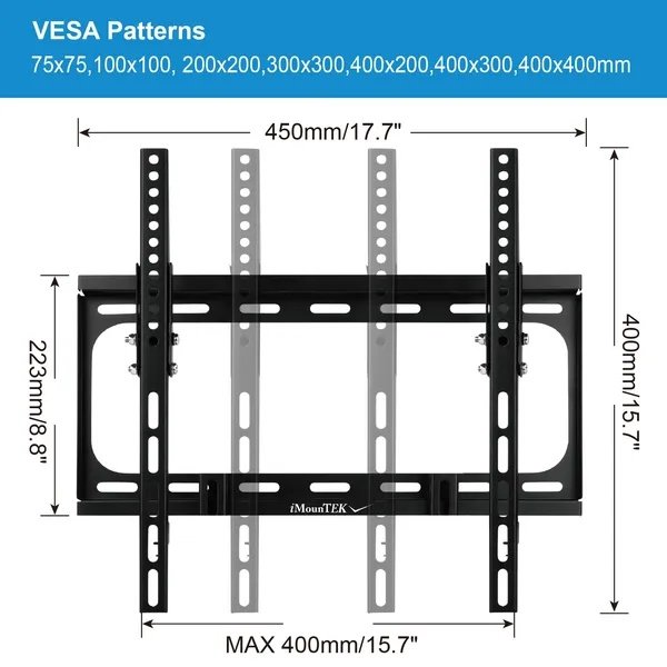 TV Wall Mount Tilt Dual Arm TV Mount Brackets Maximum VESA 400x400mm For 32-55in TVs - Image 3