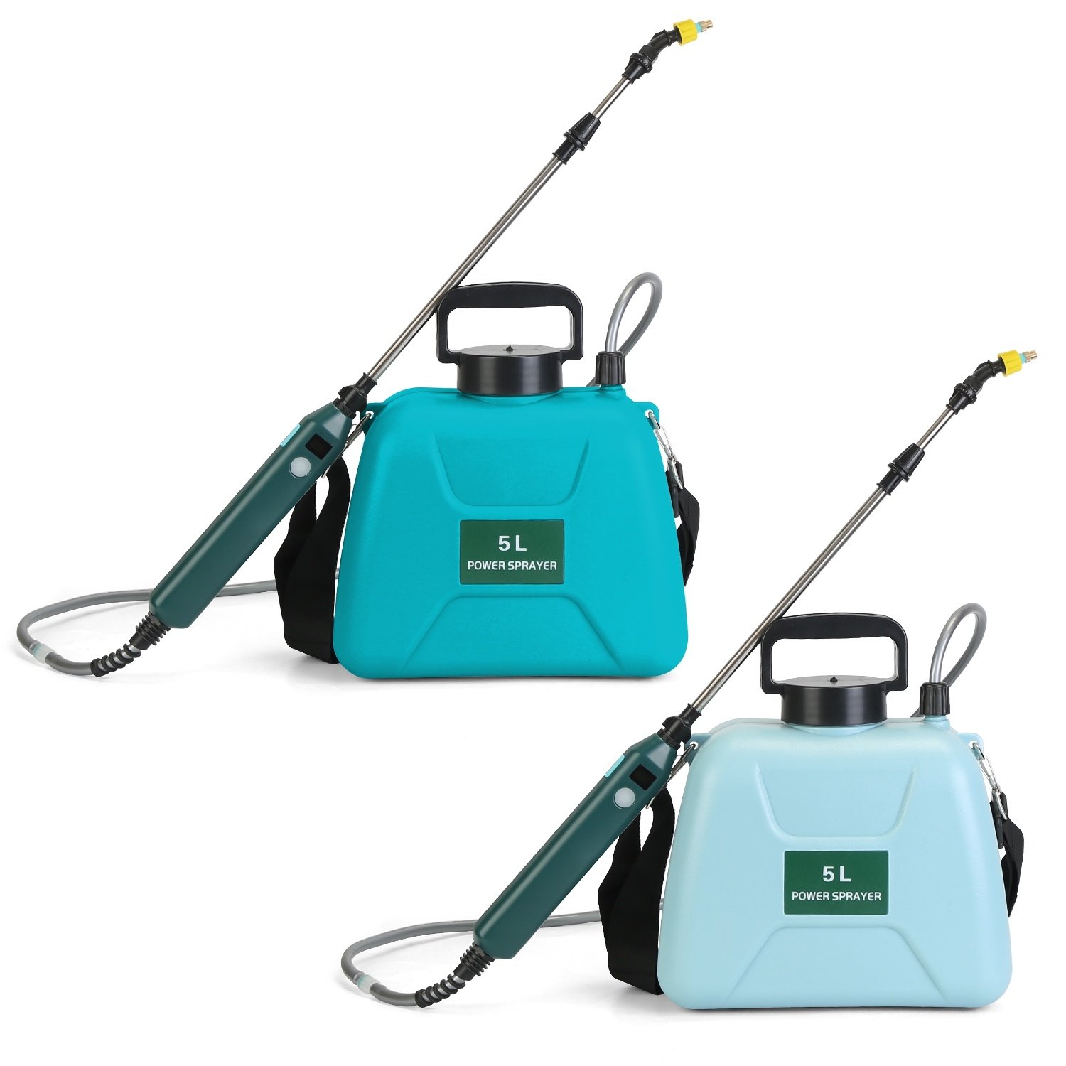 5L 1.32Gallon Battery Operated Water Sprayer Portable Garden Sprayer Electric Sprayer With Rechargeable Handle Telescopic Wand 3 Spray Nozzles Shoulder Strap For Lawn Garden - Image 10