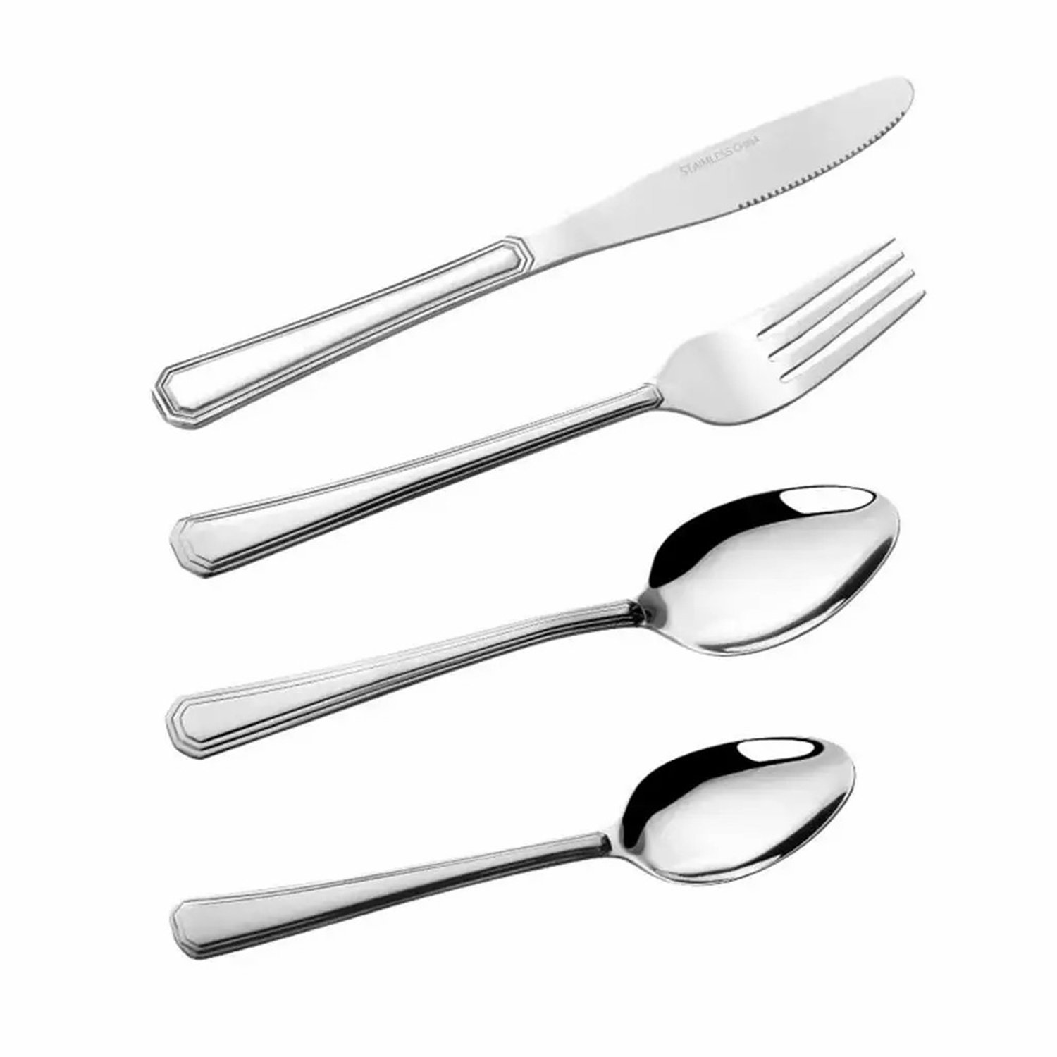 16 Piece Luxury High-end Silver Tableware Family Utensil Set - Stainless Steel 4-person Utensil Service Including Fork, Knife, Spoon, And Teaspoon - Durable, Elegant, Rust Proof Utensil Set, USPS Ship - Image 6