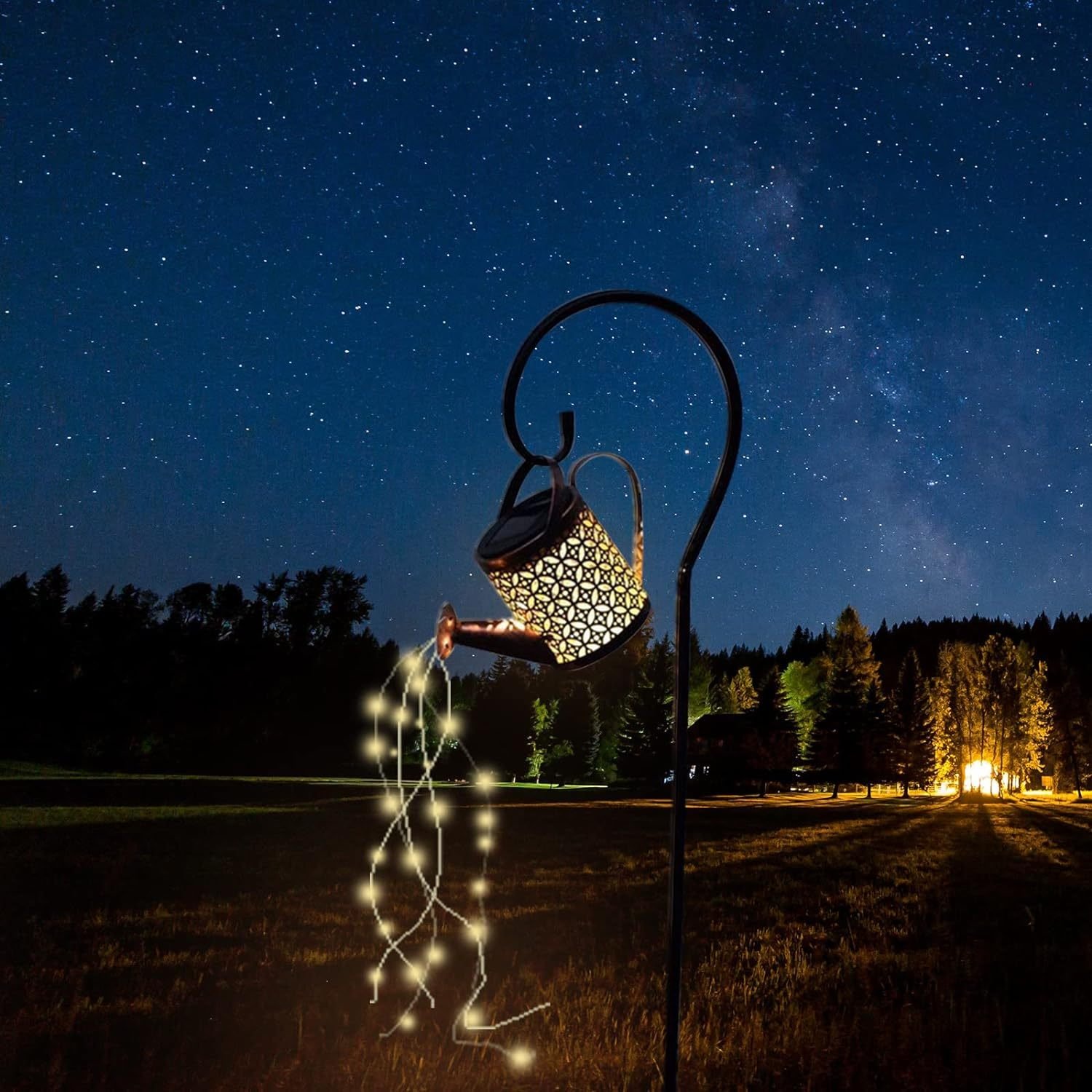 2-Pack LED Watering Can Solar String Lights Outdoor Solar Decorative Lights - Image 5