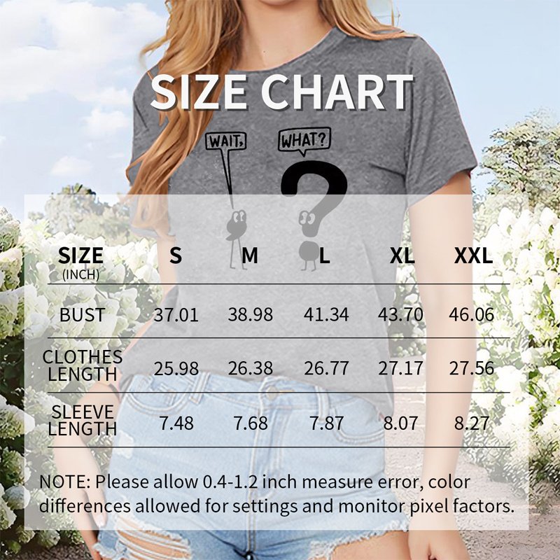 Women'S Casual Crew Neck T-Shirt With Comma And Question Mark Dialogue Pattern Summer Top - Image 5