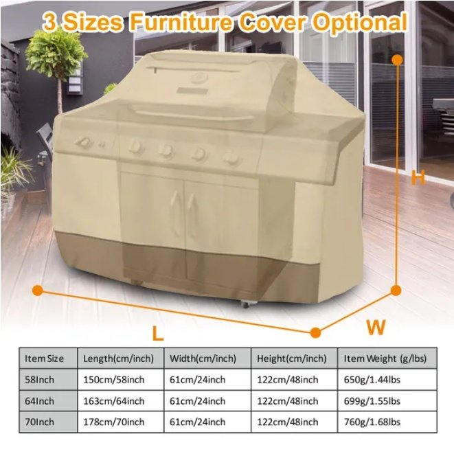 210D Waterproof Outdoor Barbecue Grill Cover - Image 3